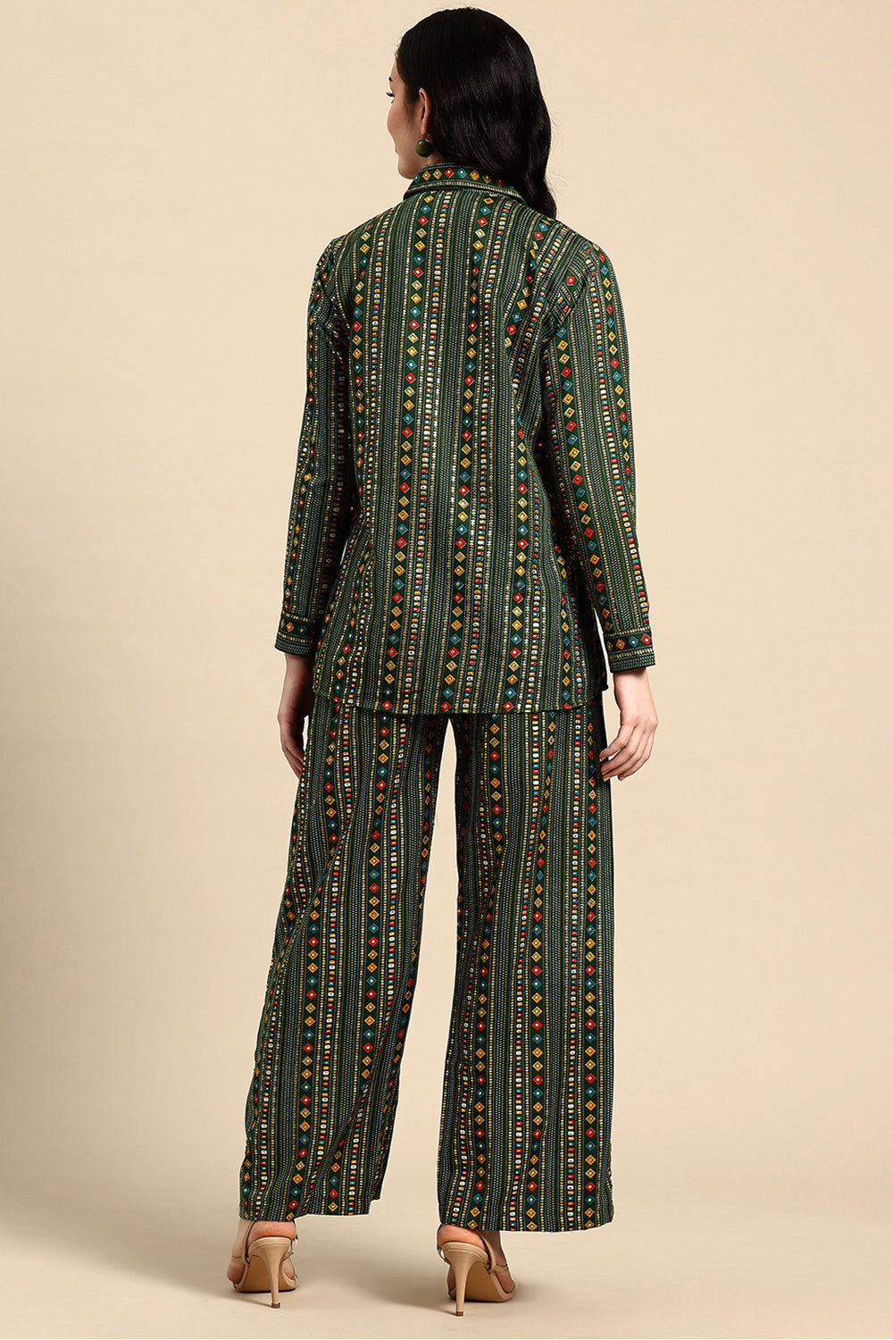 Deep Jungle Geo Print Co-Ord Set