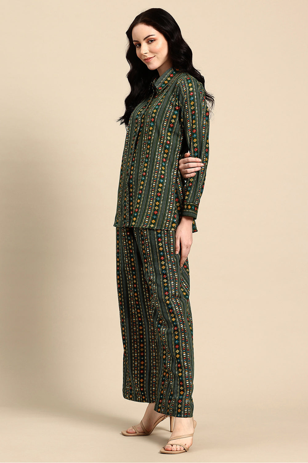 Deep Jungle Geo Print Co-Ord Set