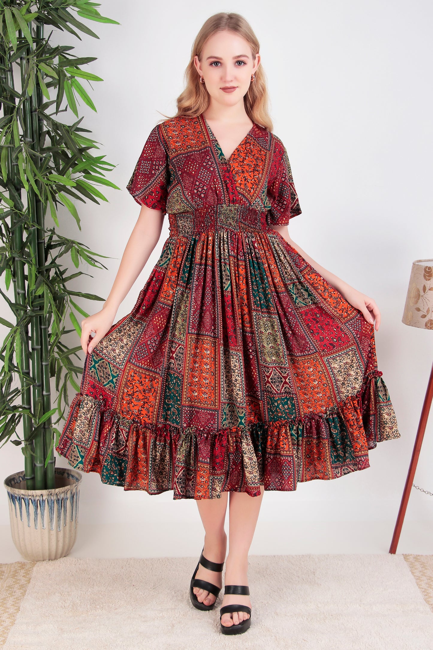 Jaipuri Heritage Midi Dress