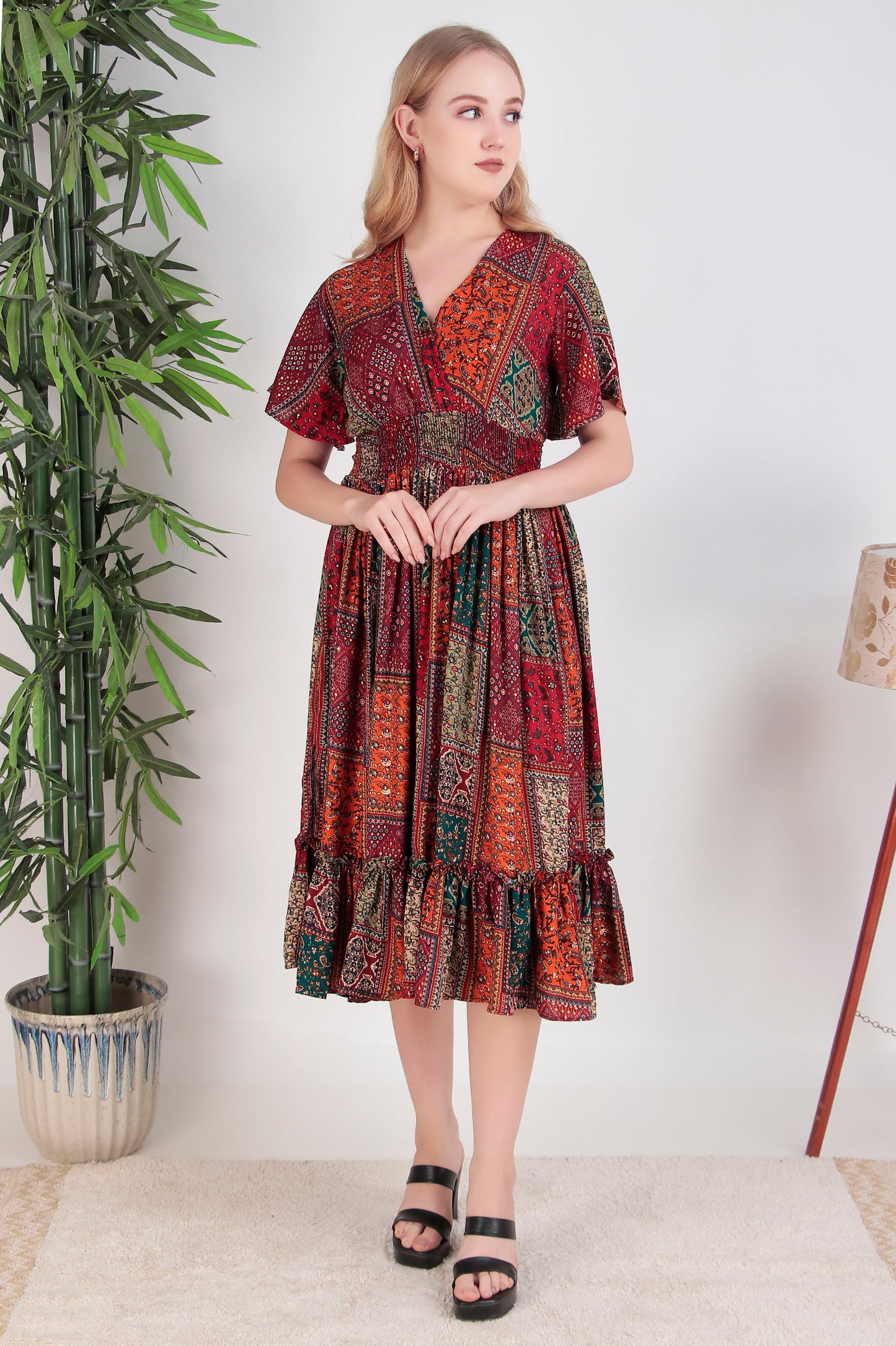 Jaipuri Heritage Midi Dress