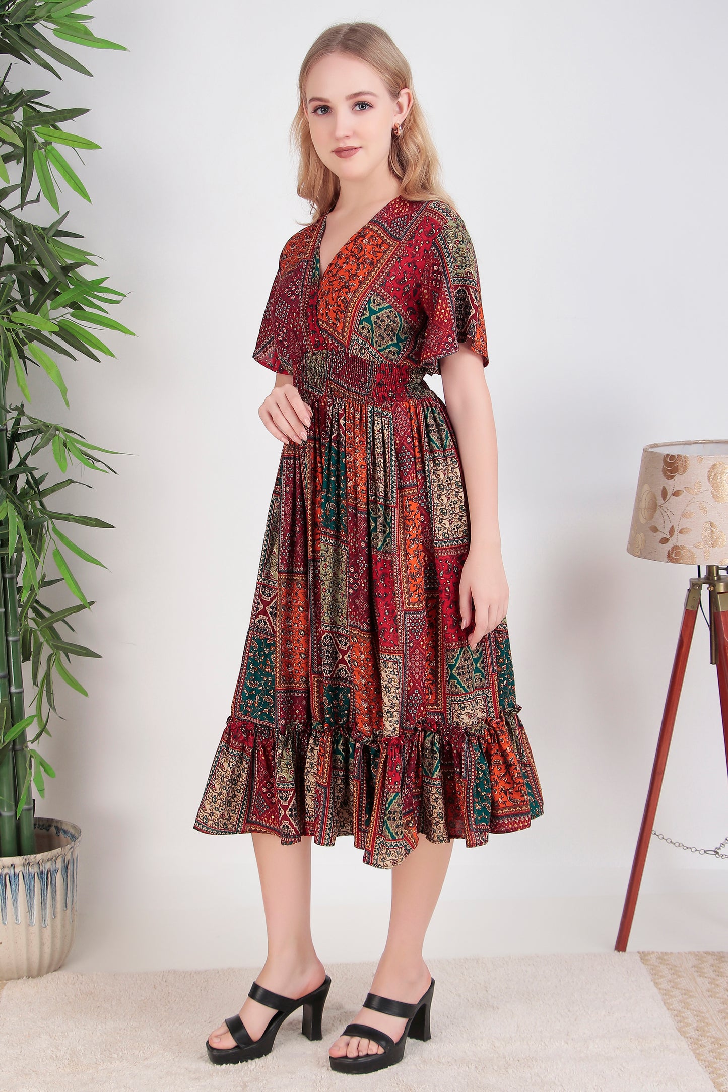 Jaipuri Heritage Midi Dress