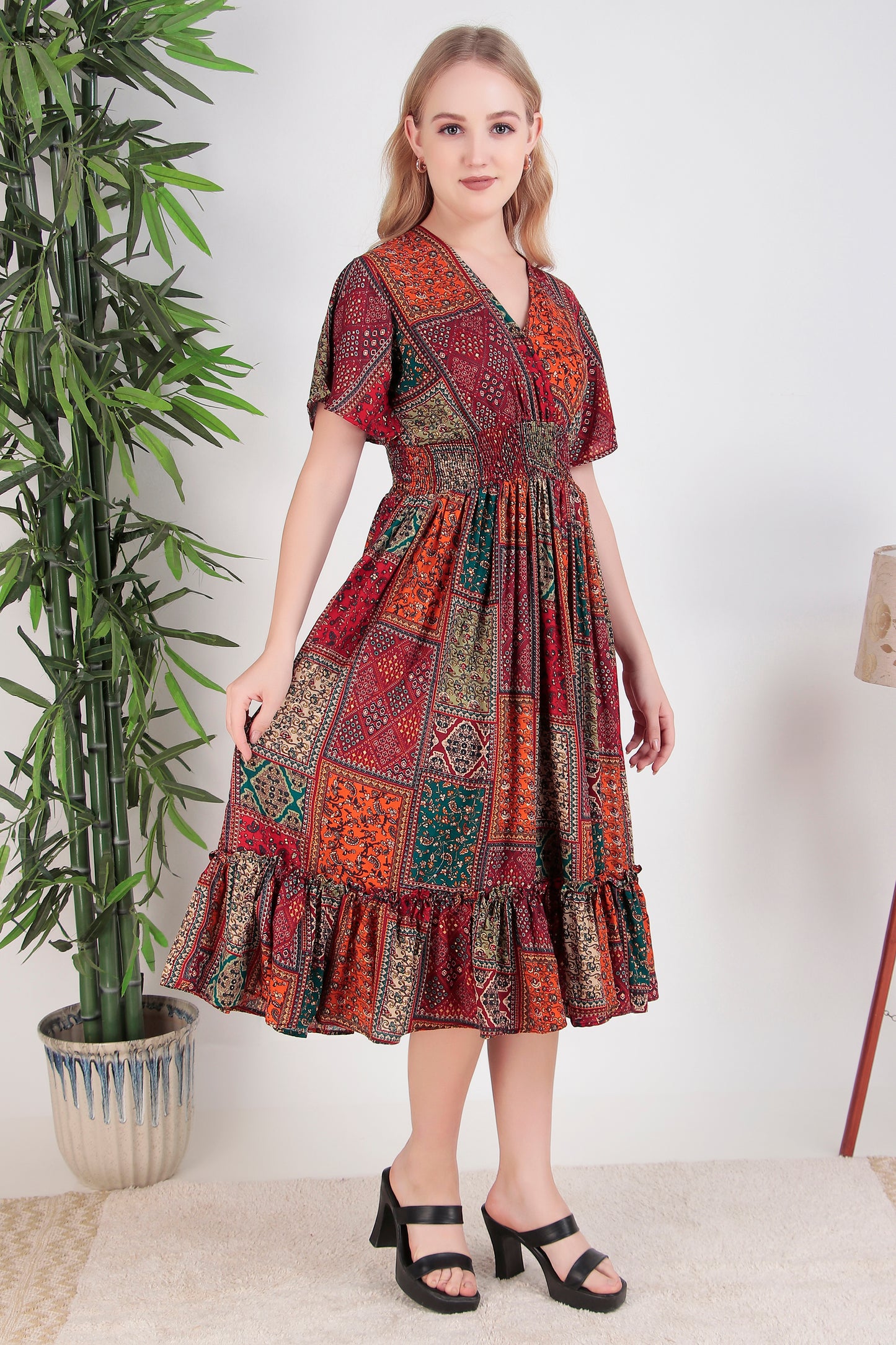 Jaipuri Heritage Midi Dress