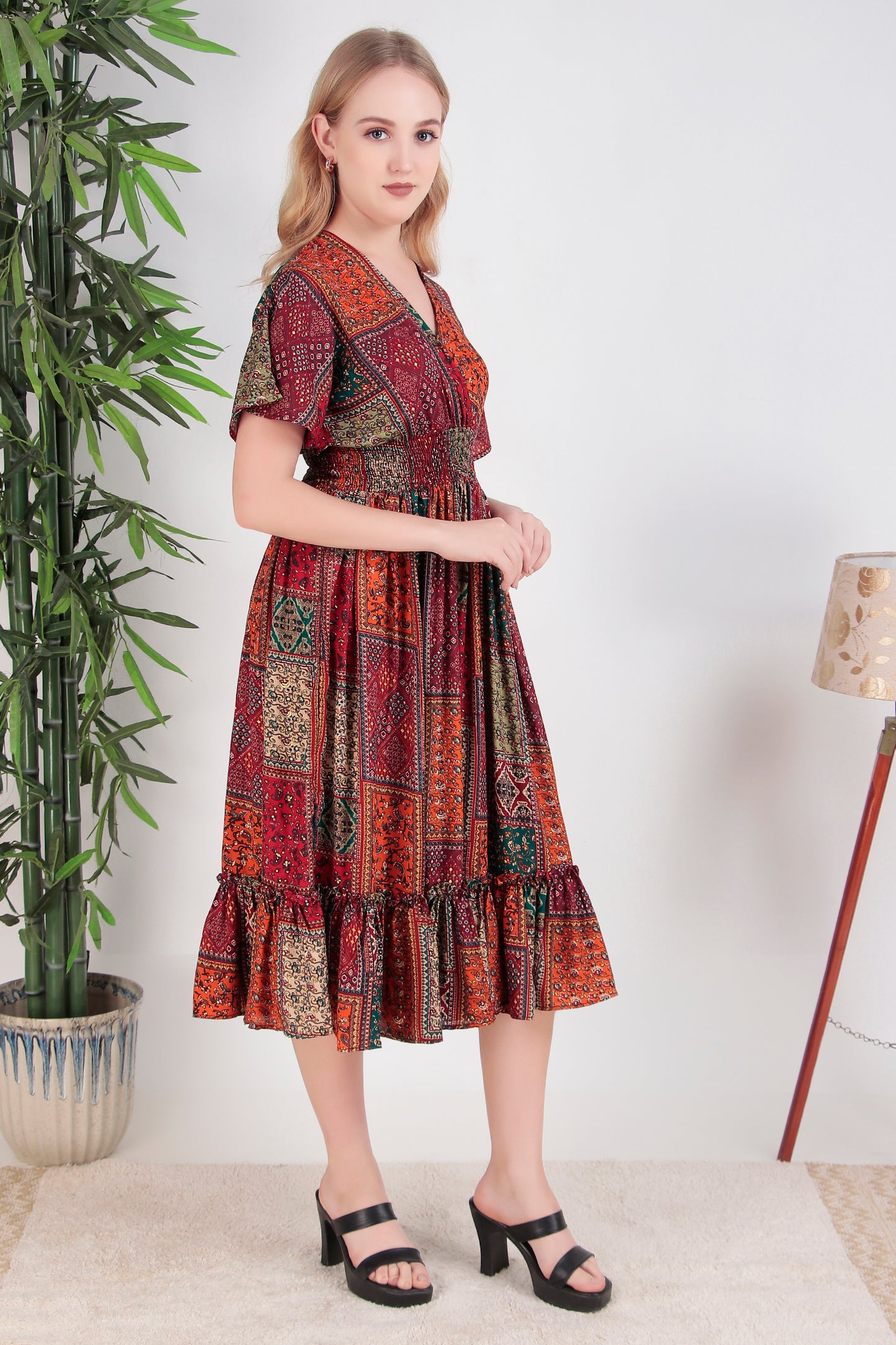 Jaipuri Heritage Midi Dress