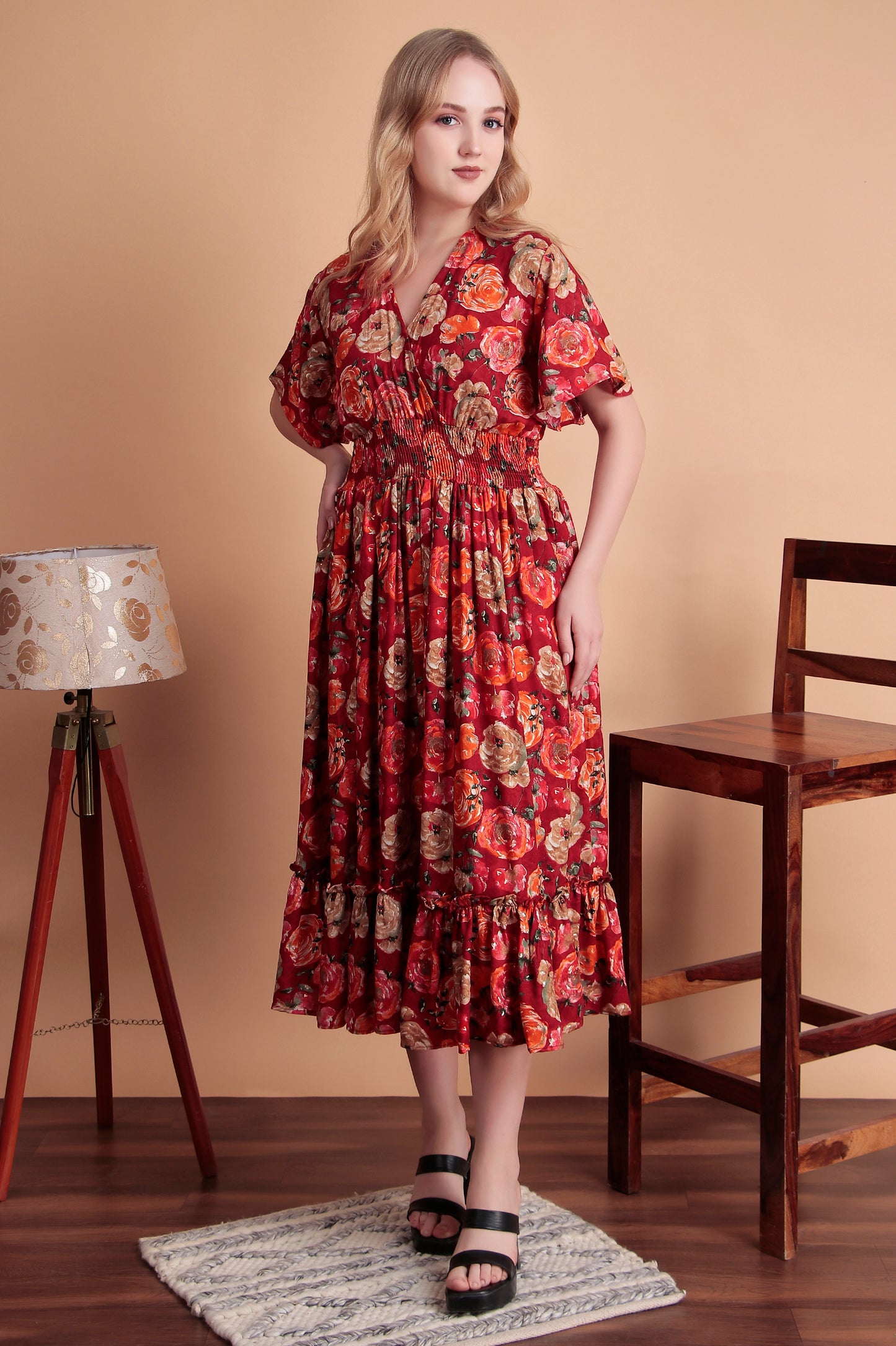 Gulab Ruffle Midi Dress