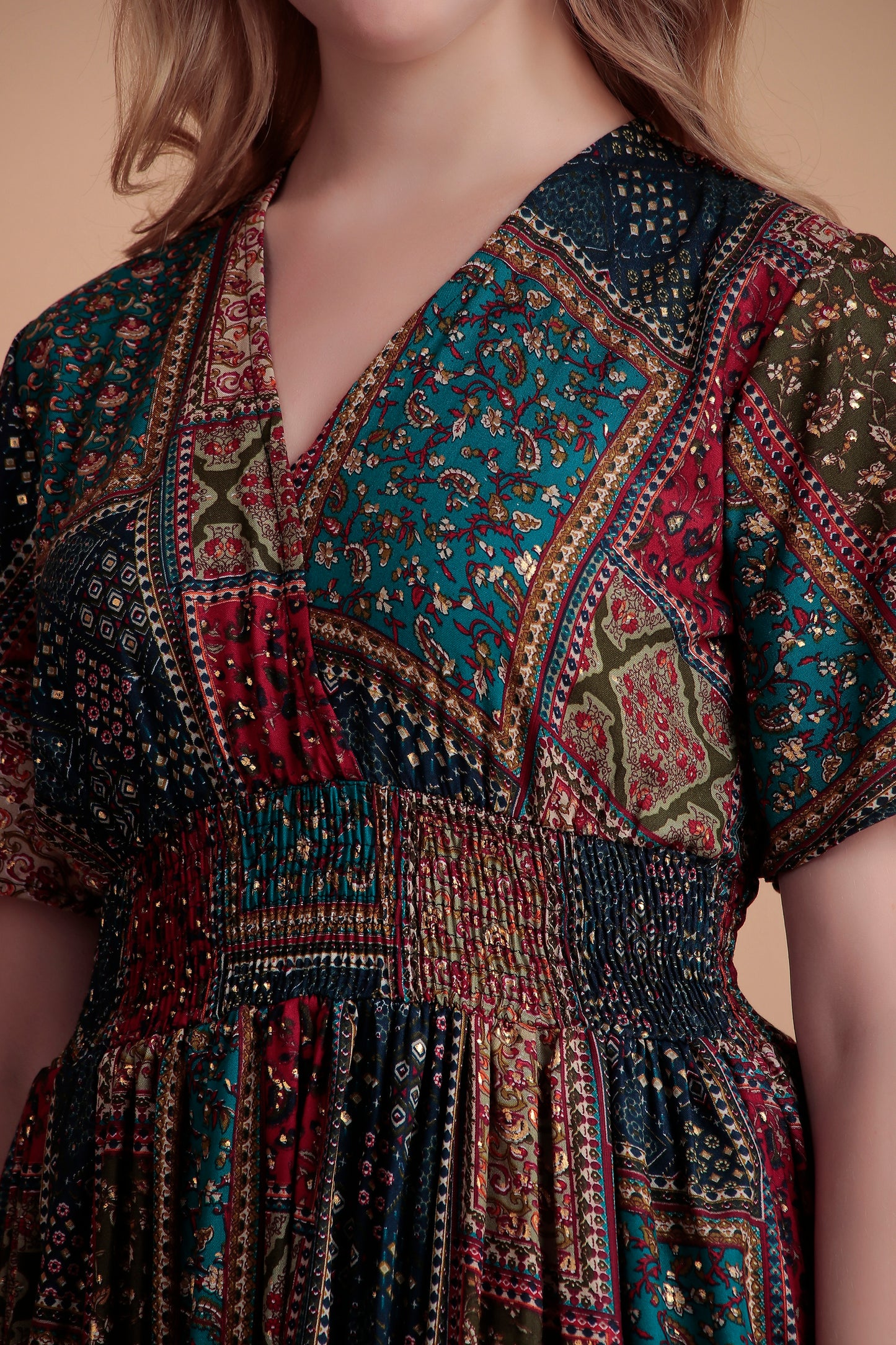 Teal Saanjh Midi Dress