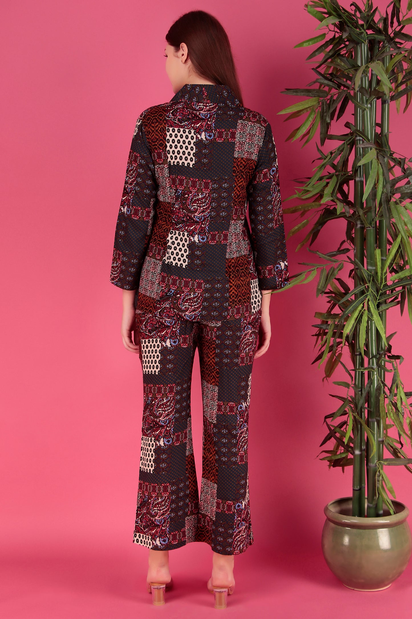 Multi color Abstract Printed Viscose Rayon Co-ord Set