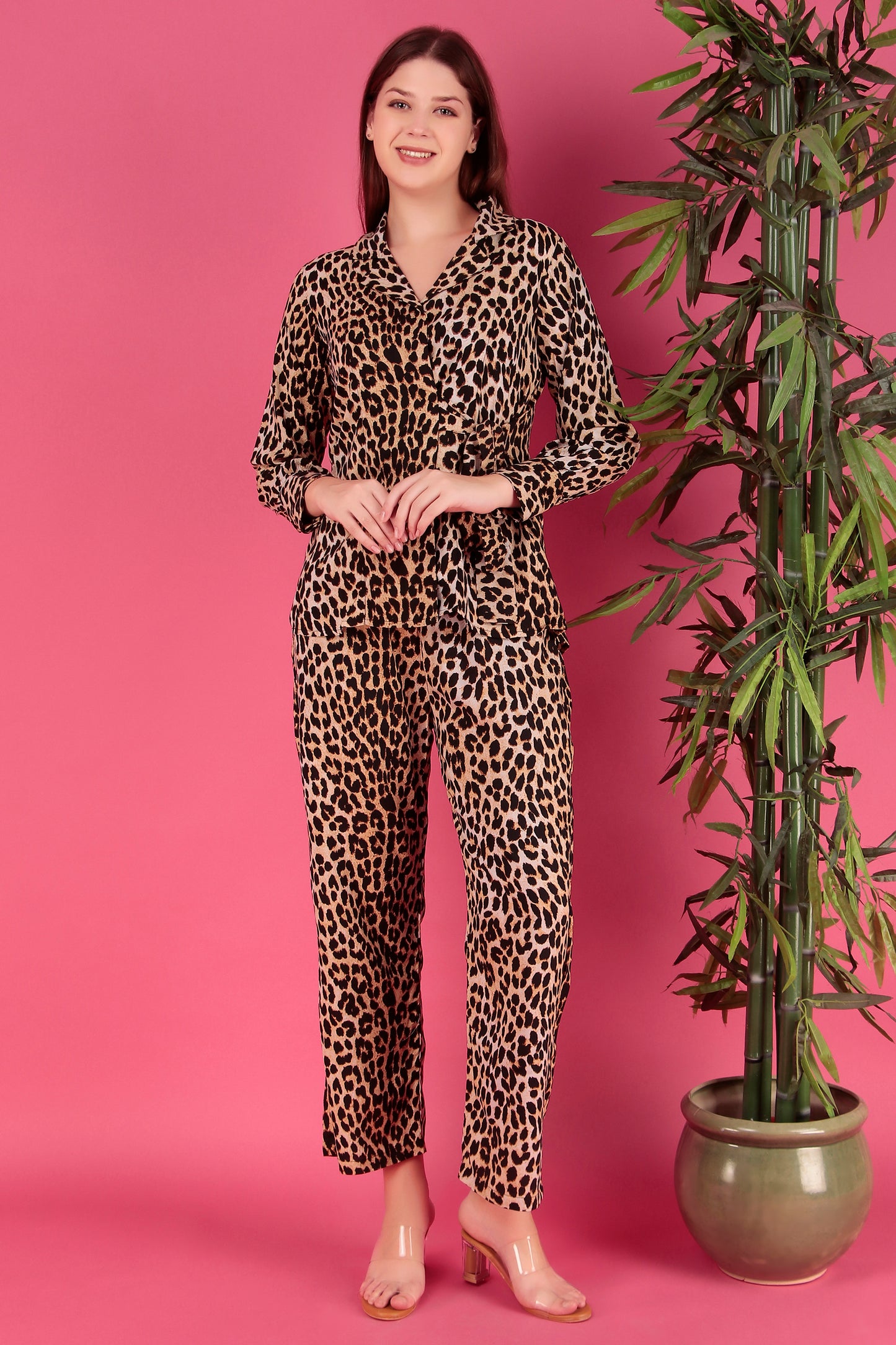 Black Animal Printed Viscose Rayon Co-ord Set