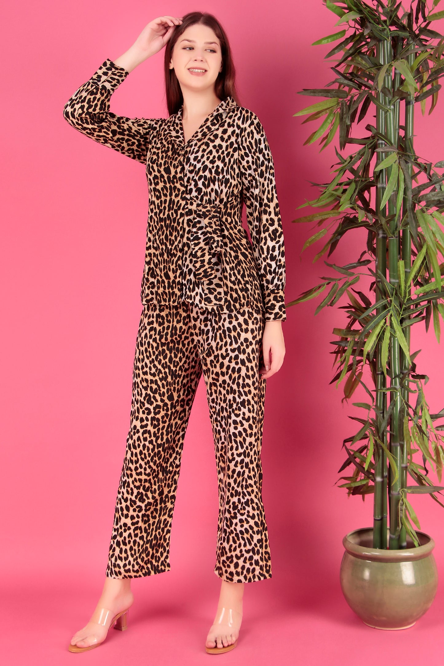 Black Animal Printed Viscose Rayon Co-ord Set