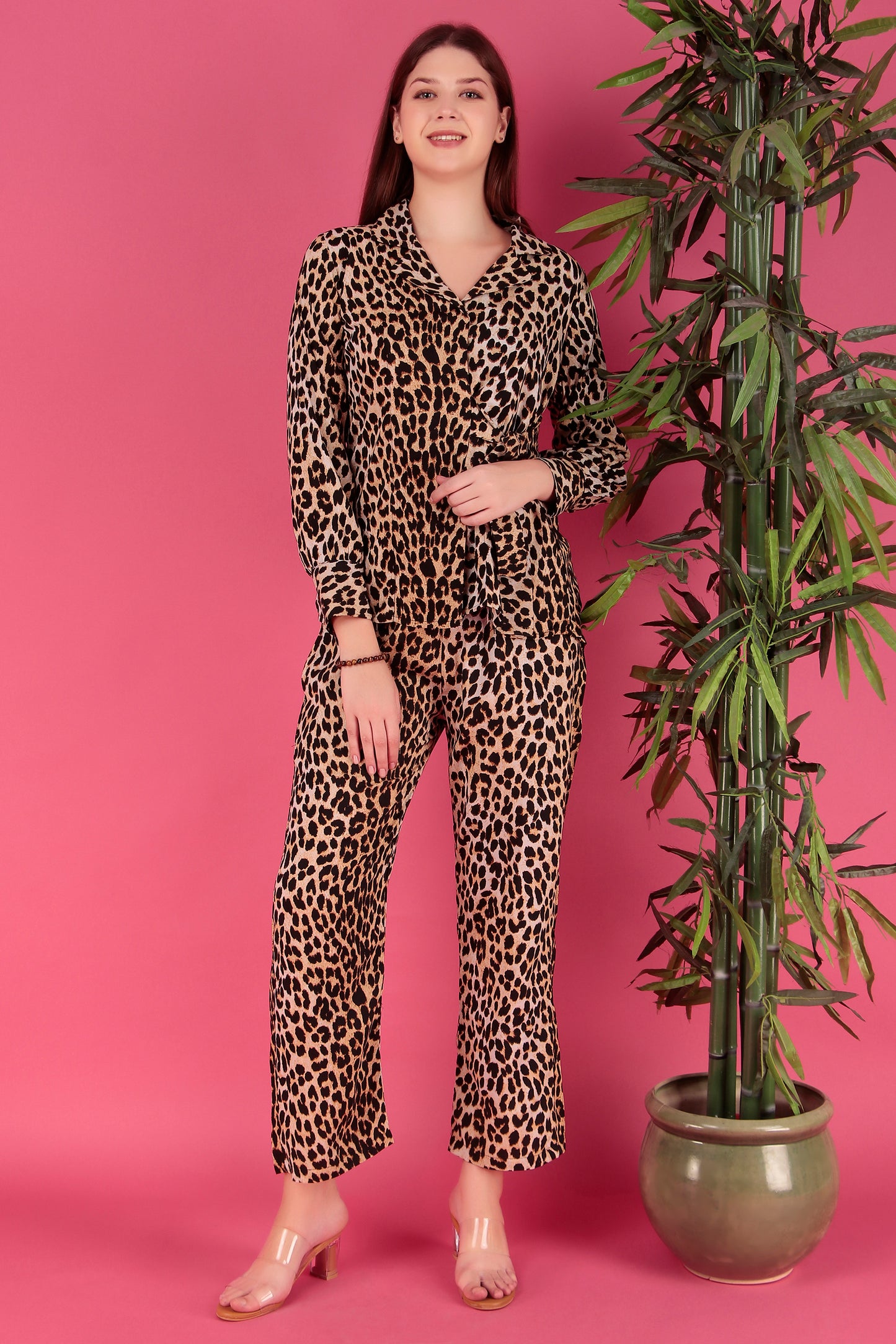 Black Animal Printed Viscose Rayon Co-ord Set