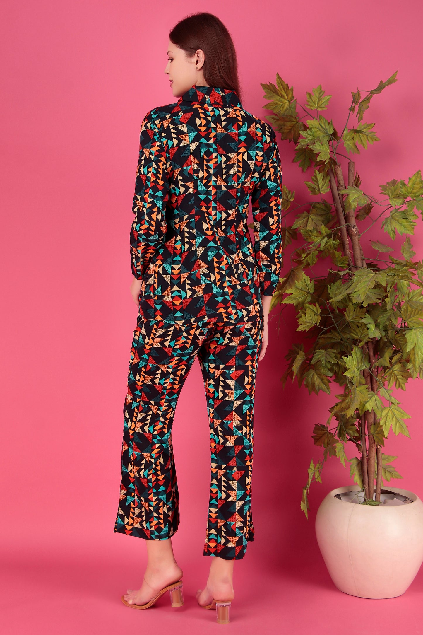 Multi color Abstract Printed Viscose Rayon Co-ord Set