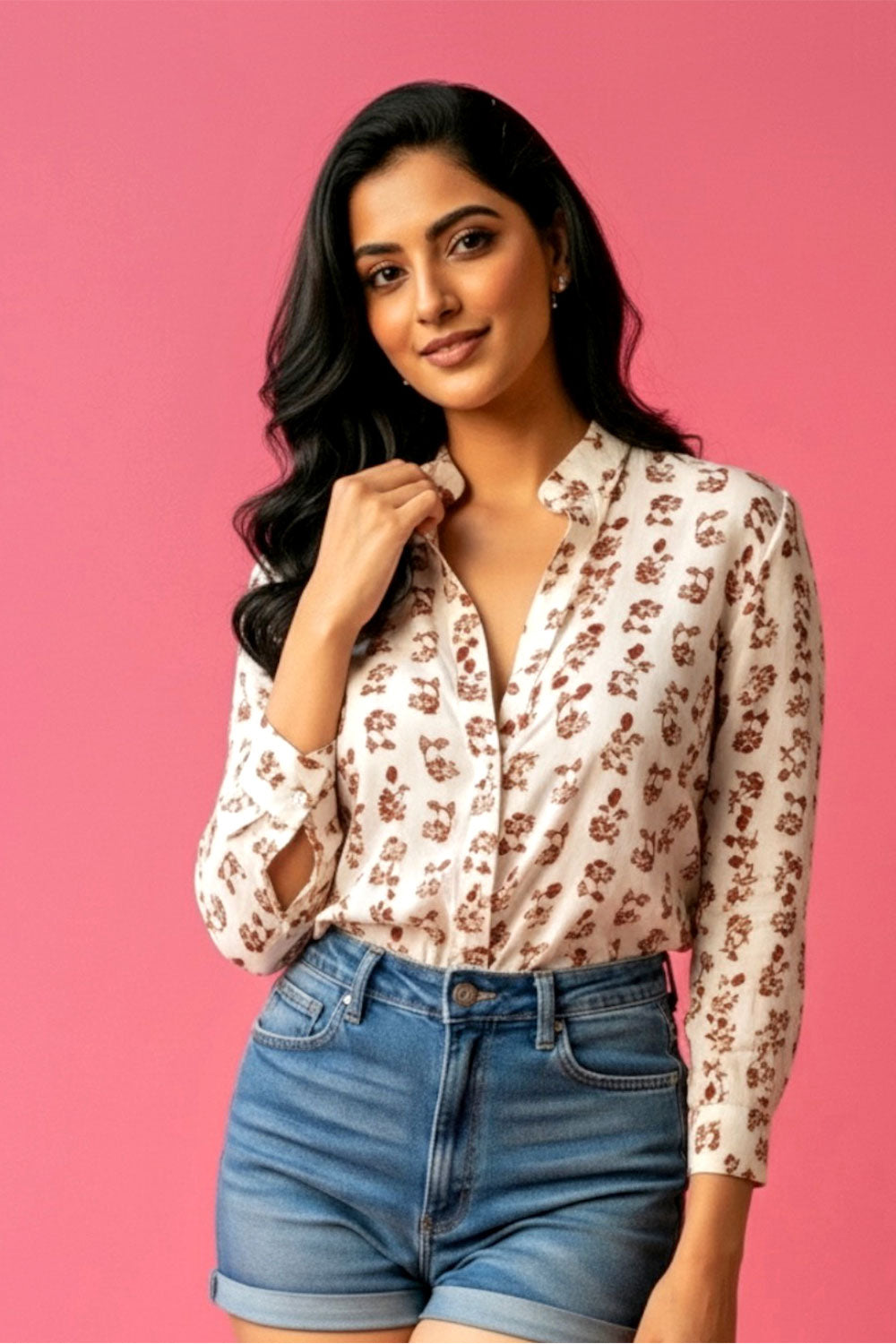 Off White Charm Floral Shirt