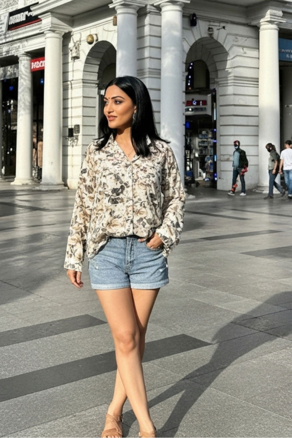 White Charm Floral Print Shirt