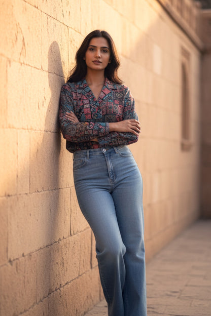 Black Heritage Coat Collar Shirt