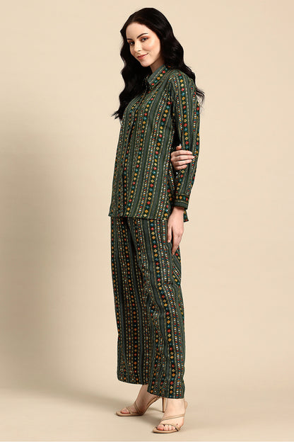 Deep Jungle Geo Print Co-Ord Set
