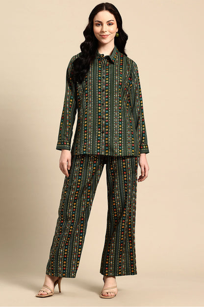 Deep Jungle Geo Print Co-Ord Set