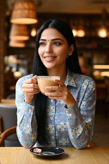 Ferozi Aura Ethnic Shirt