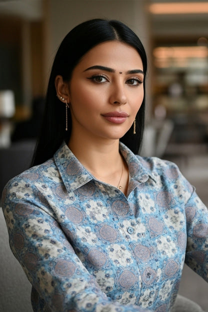 Ferozi Aura Ethnic Shirt