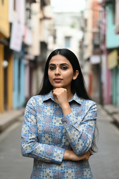 Ferozi Aura Ethnic Shirt