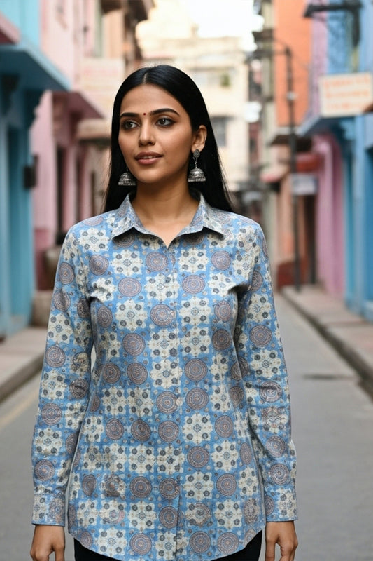 Ferozi Aura Ethnic Shirt