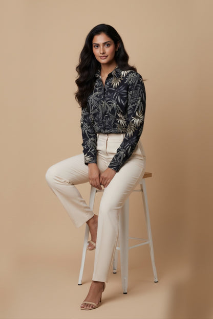 Leaf Aura Regular Shirt (Black)