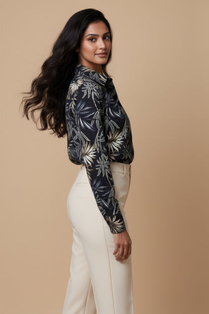 Leaf Aura Regular Shirt (Black)