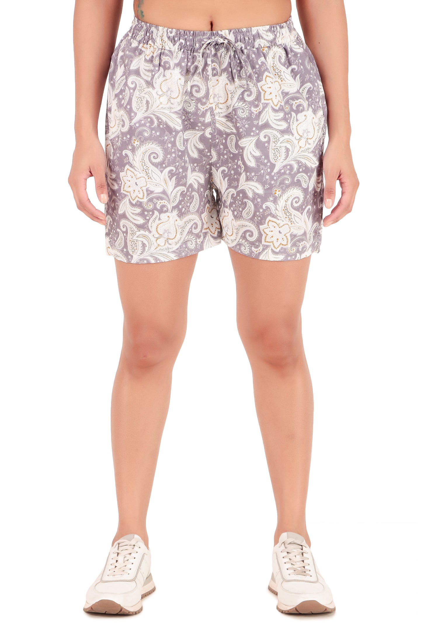 Grey & Cream Designer Shorts