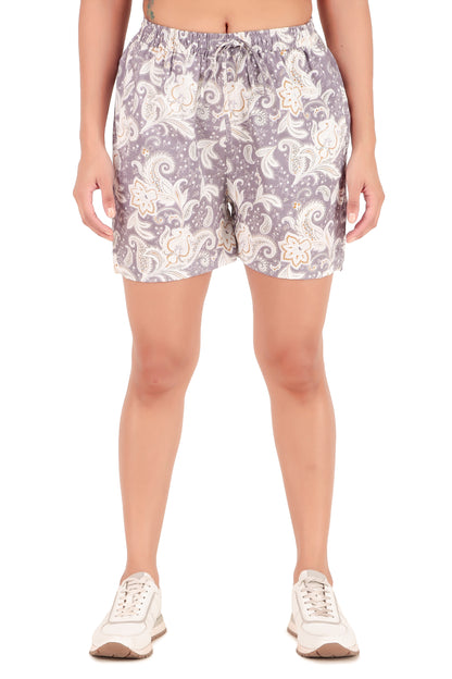 Grey & Cream Designer Shorts