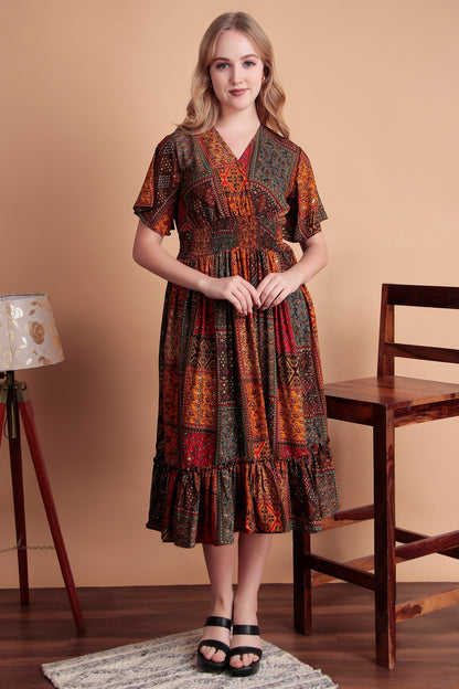 Forest Mantra Dress (DST1CSD1MULTI)