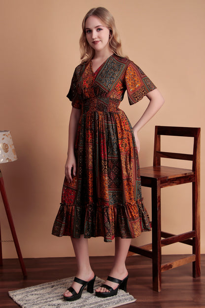 Forest Mantra Dress (DST1CSD1MULTI)