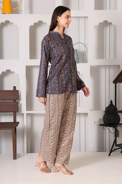Midnight Pop On Point Co-Ord Set