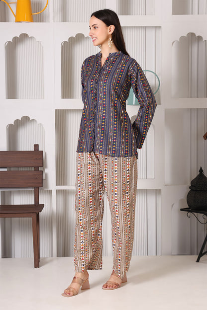 Midnight Pop On Point Co-Ord Set
